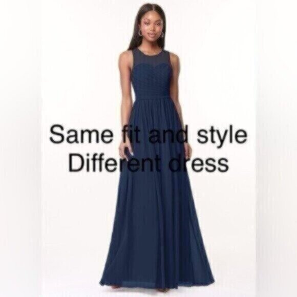 New Azazie Helga Empire Waist Lace Maxi Bridesmaid Wedding Event Party Dress - Picture 2 of 13